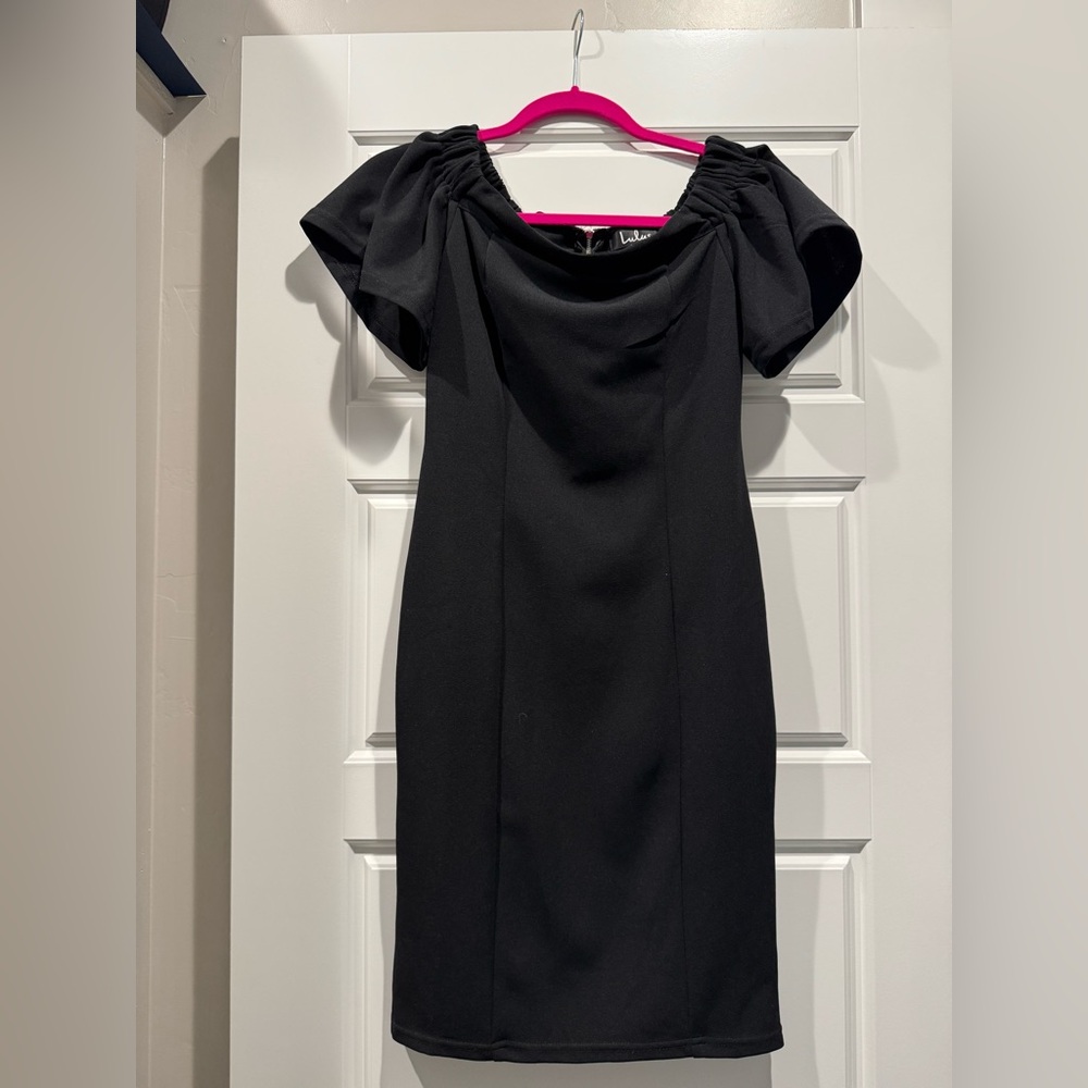 Lulus Black Off-the-shoulder Cocktail Dress